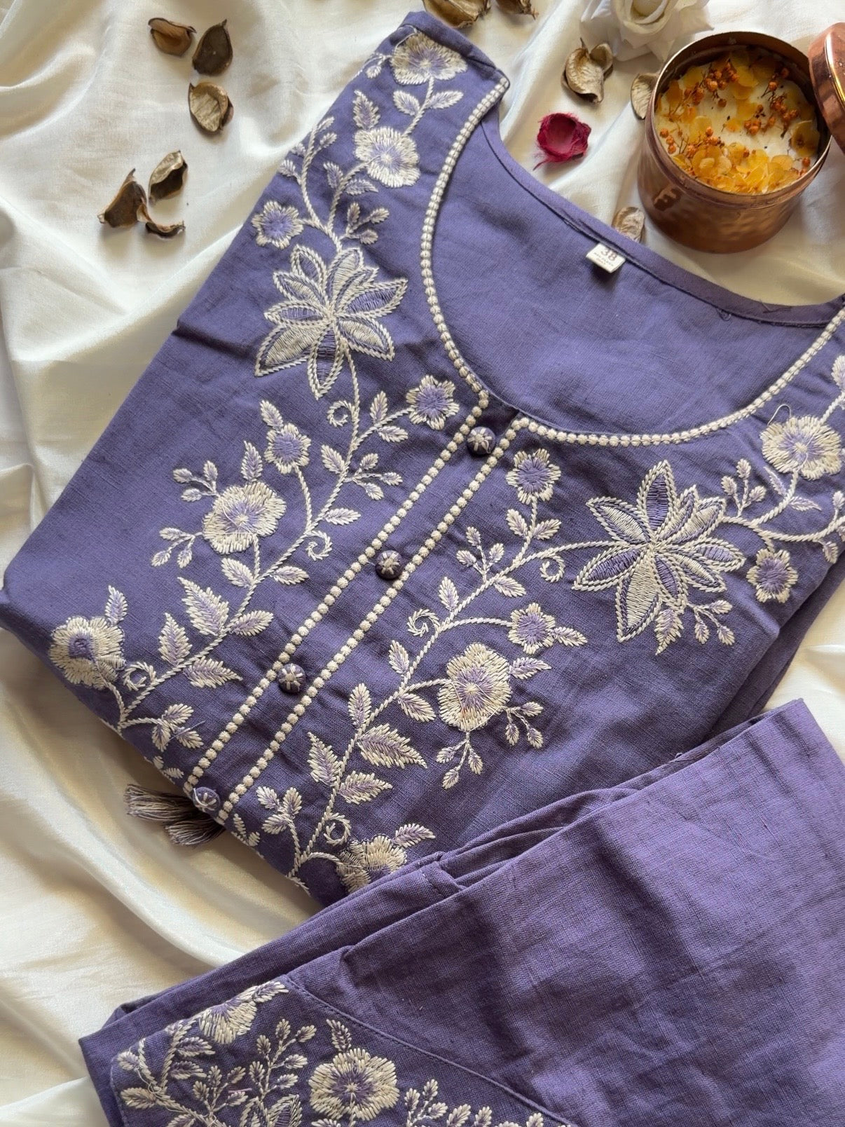 Lilac Embroidered Suit Set