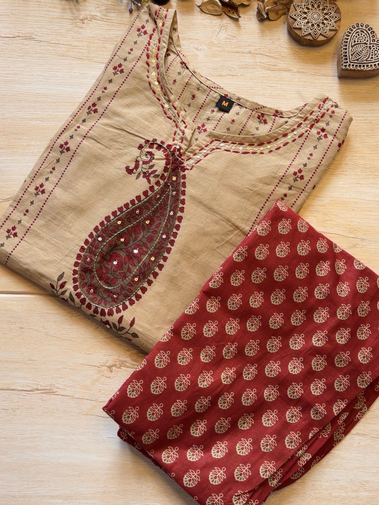 Red Paisley Suit Set