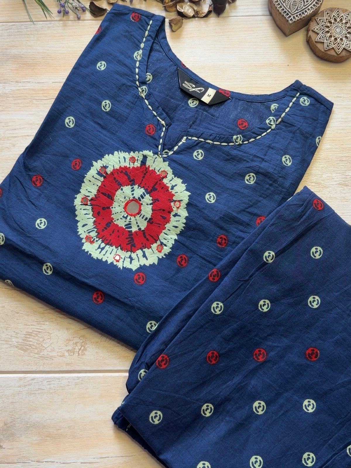 Heeya Blue Bandhani Suit Set