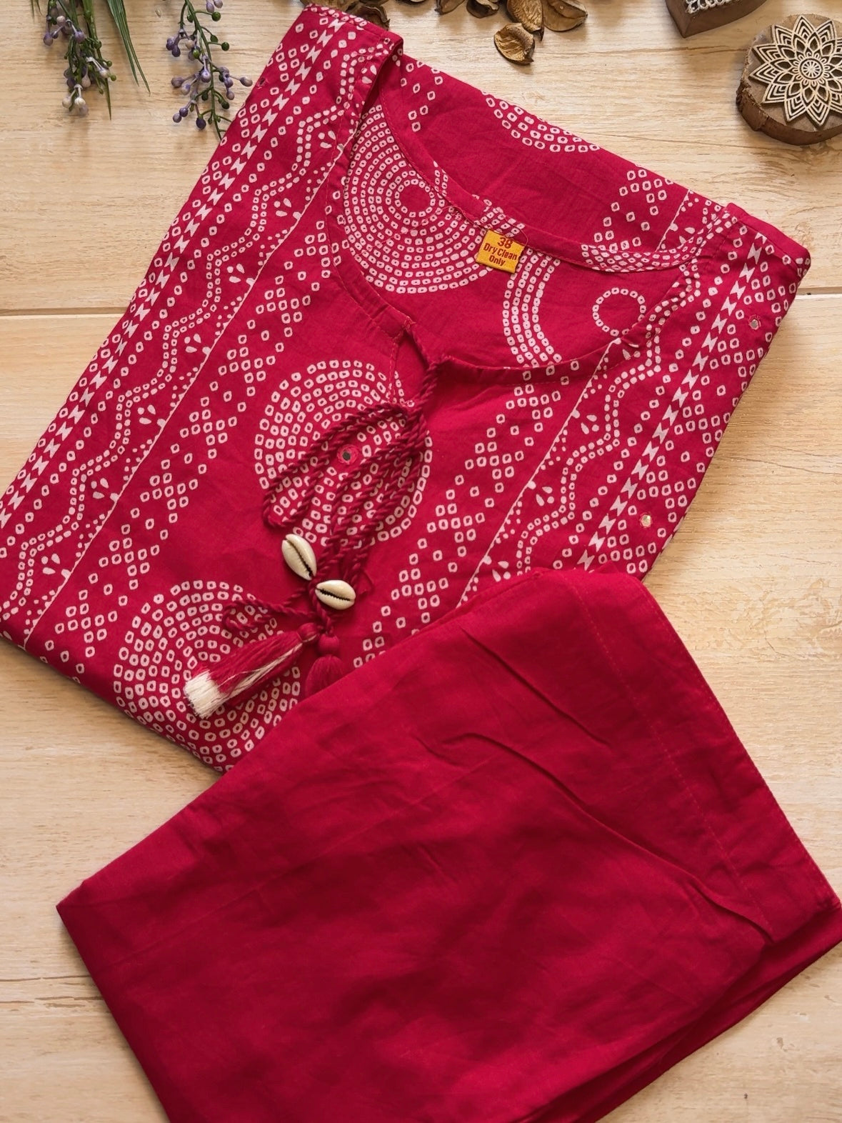 Strawberry Bandhani Suit Set