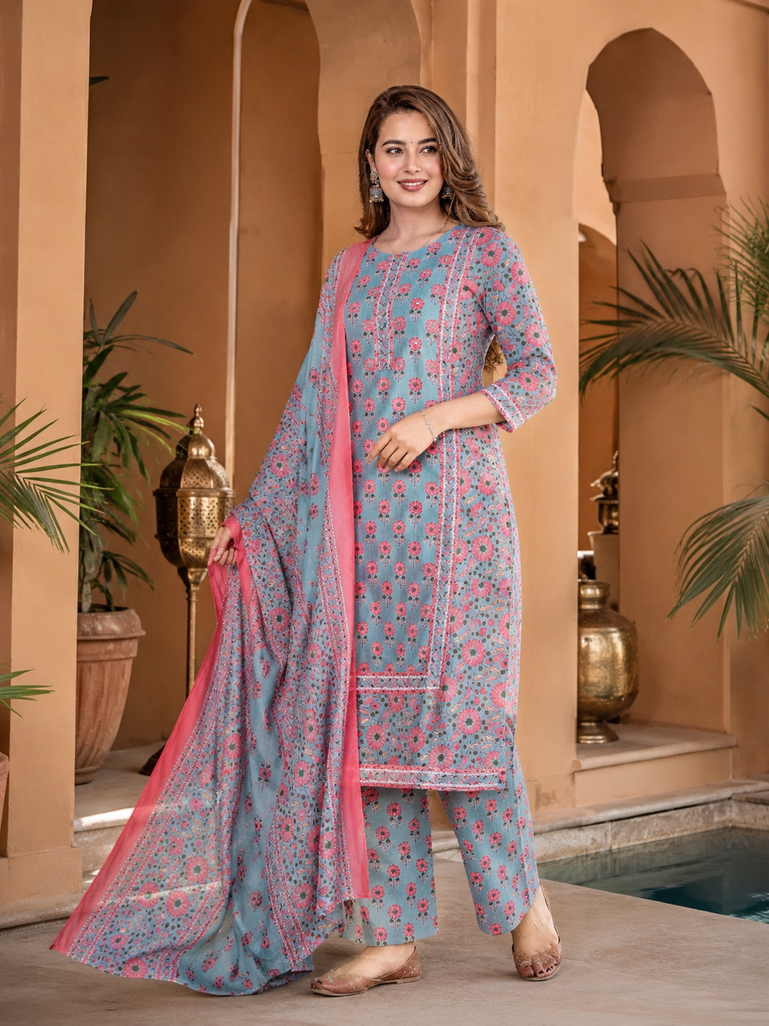 Blush Turquoise Suit Set