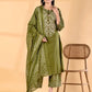 Green Bandhani Suit Set