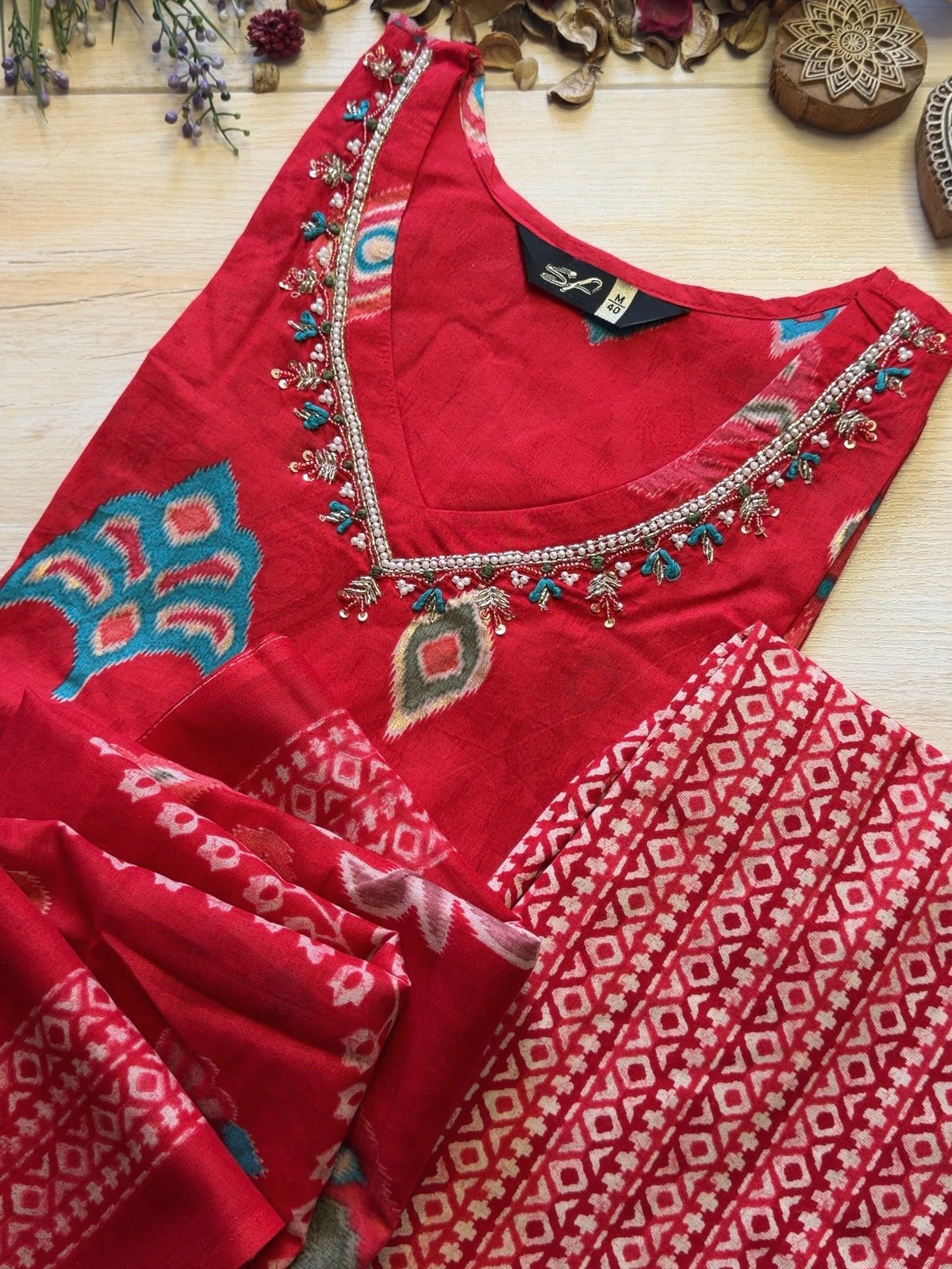 Ikkat Gulal Suit Set