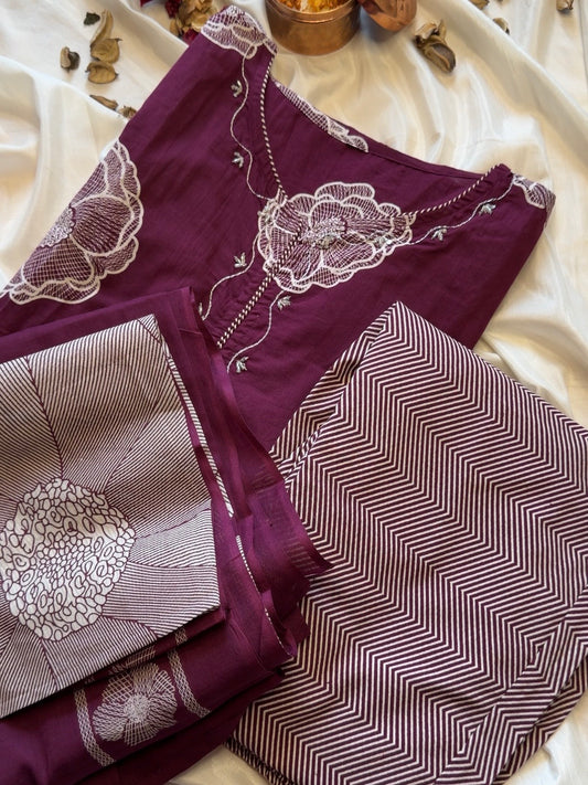 Purple Blossom Suit Set