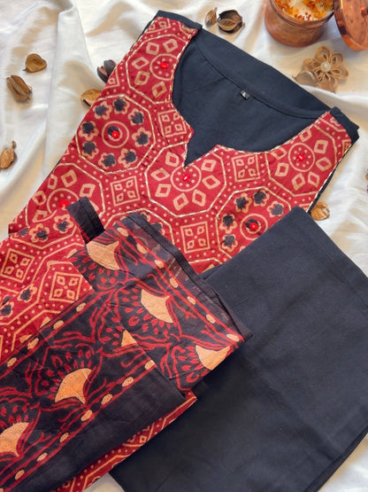 Kala Ajrakh Suit Set