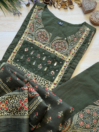 Aramya Green Suit Set