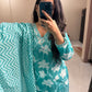 Turquoise Phool Suit Set