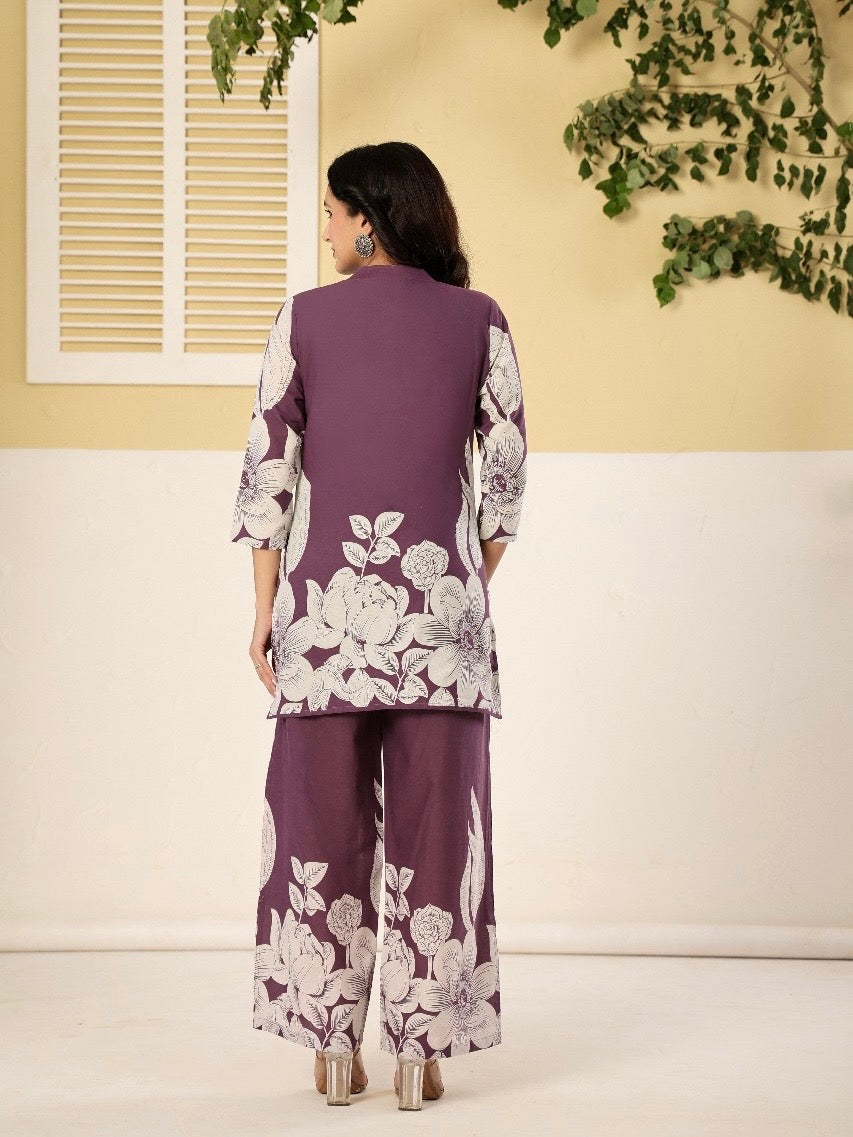 Purple flora Co-Ord Set