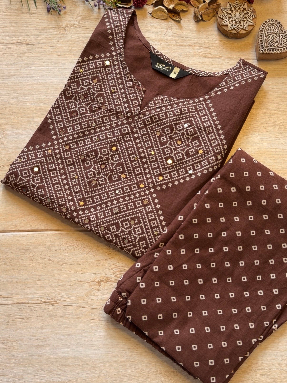 Suvarna Brown Suit Set