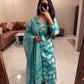 Turquoise Phool Suit Set