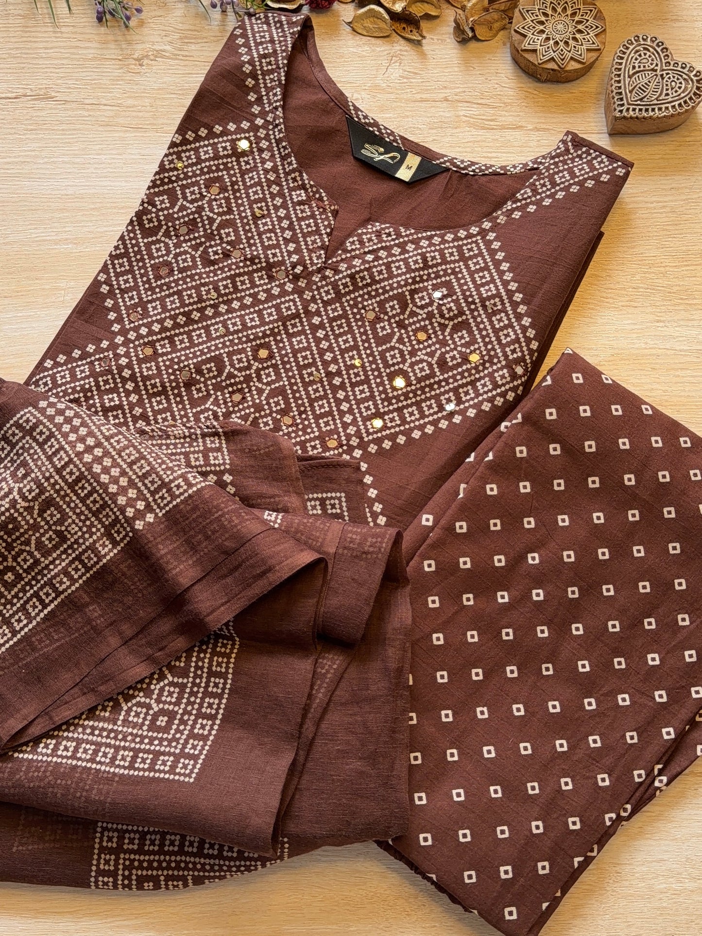Suvarna Brown Suit Set