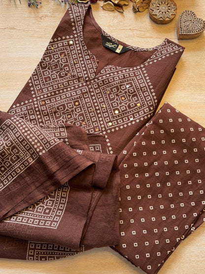Suvarna Brown Suit Set
