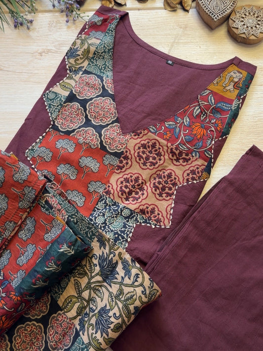 Mahogany Ajrakh Suit Set