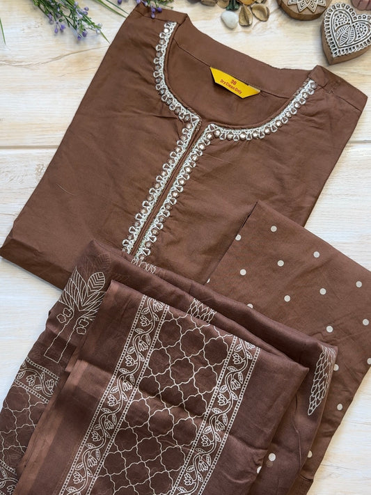 Beige Brownie Suit Set