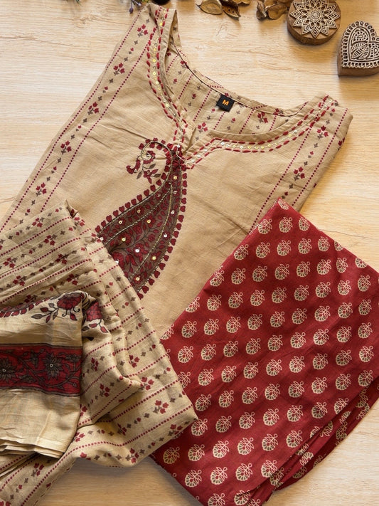 Red Paisley Suit Set