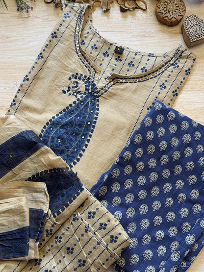 Indigo Paisley Suit Set