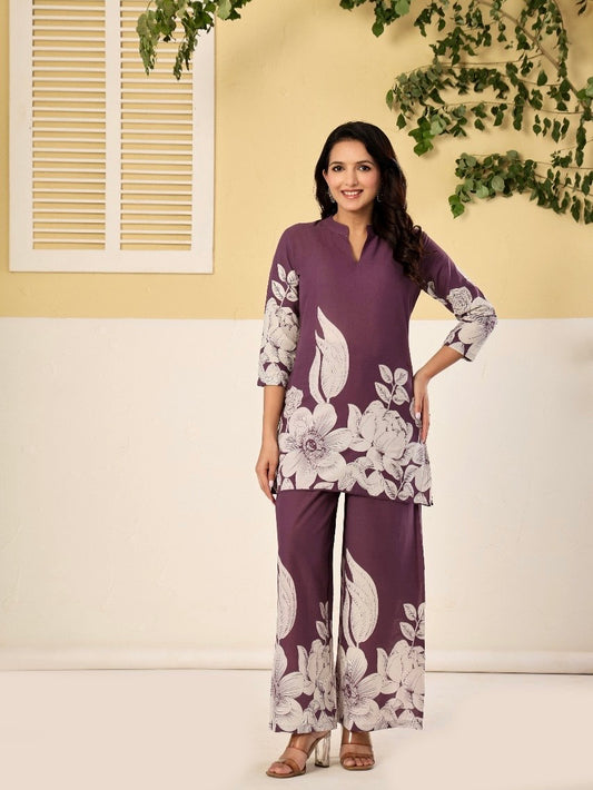 Purple flora Co-Ord Set