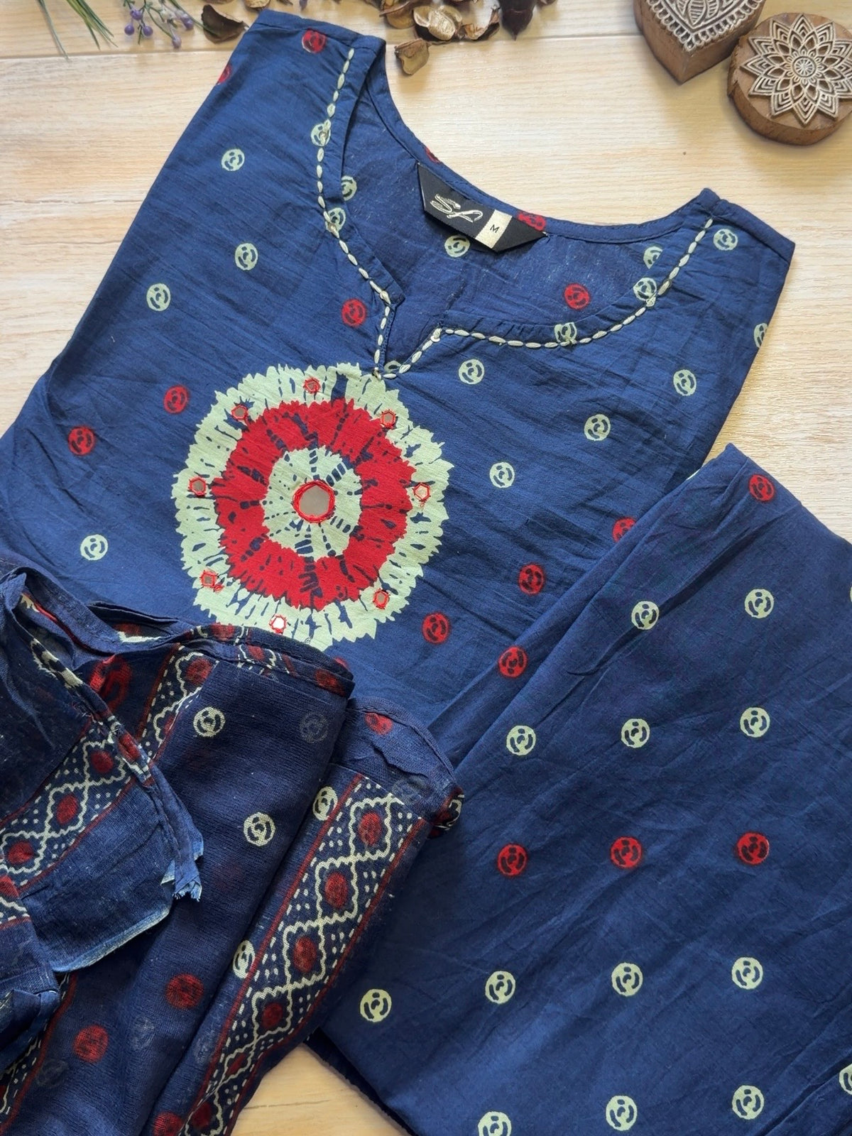 Heeya Blue Bandhani Suit Set
