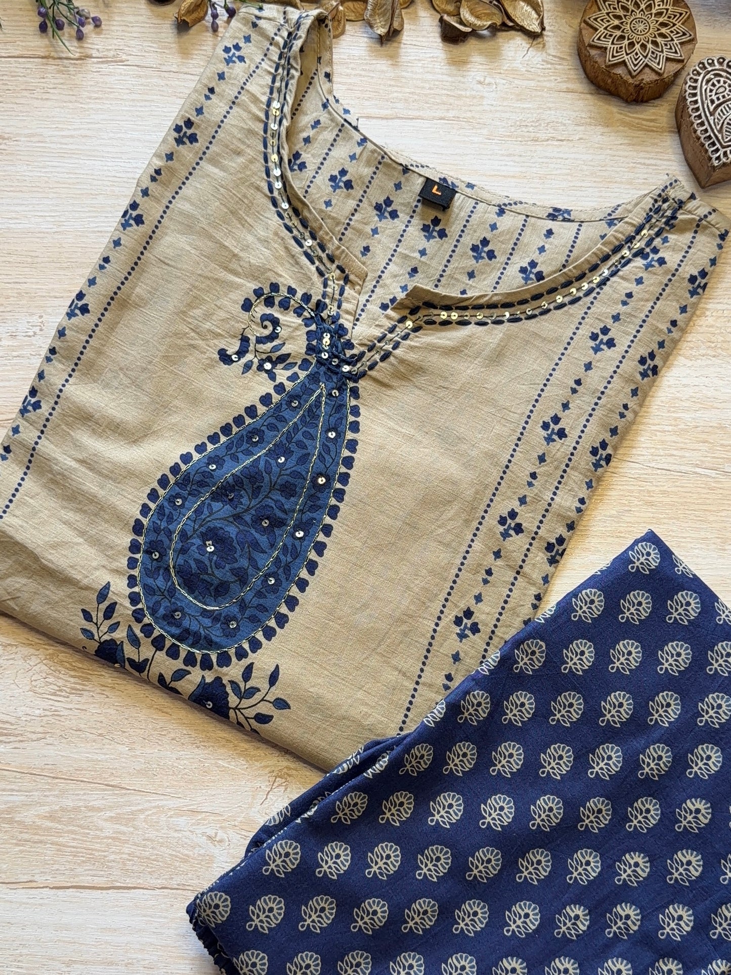 Indigo Paisley Suit Set