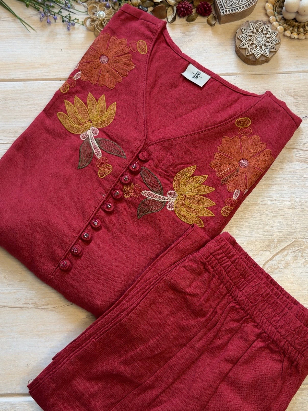 Daisy Mahroon Suit Set