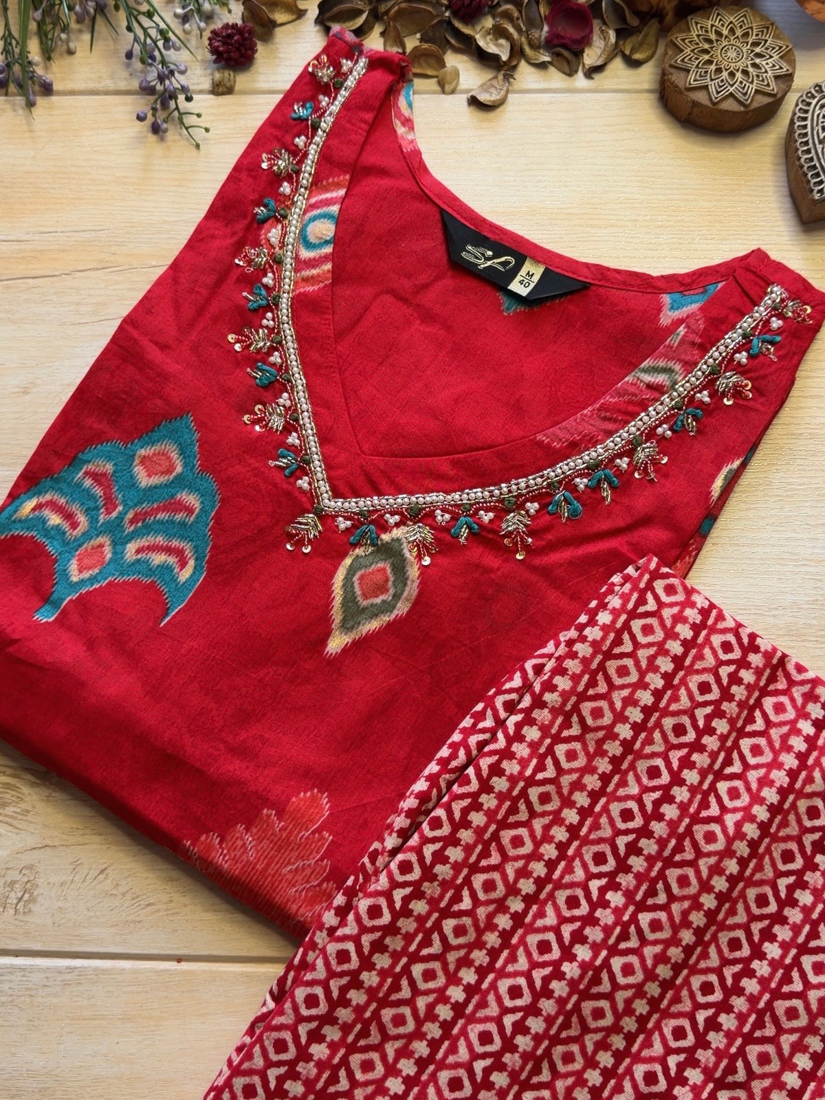 Ikkat Gulal Suit Set