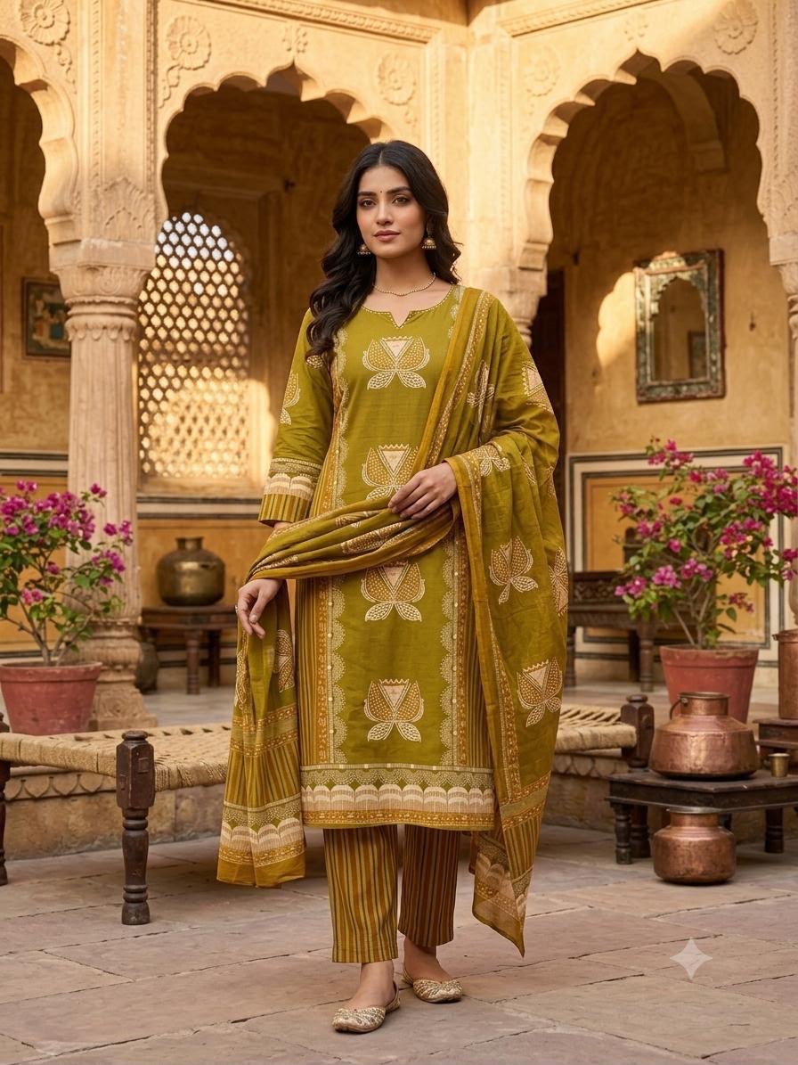 Vaani Green Suit Set