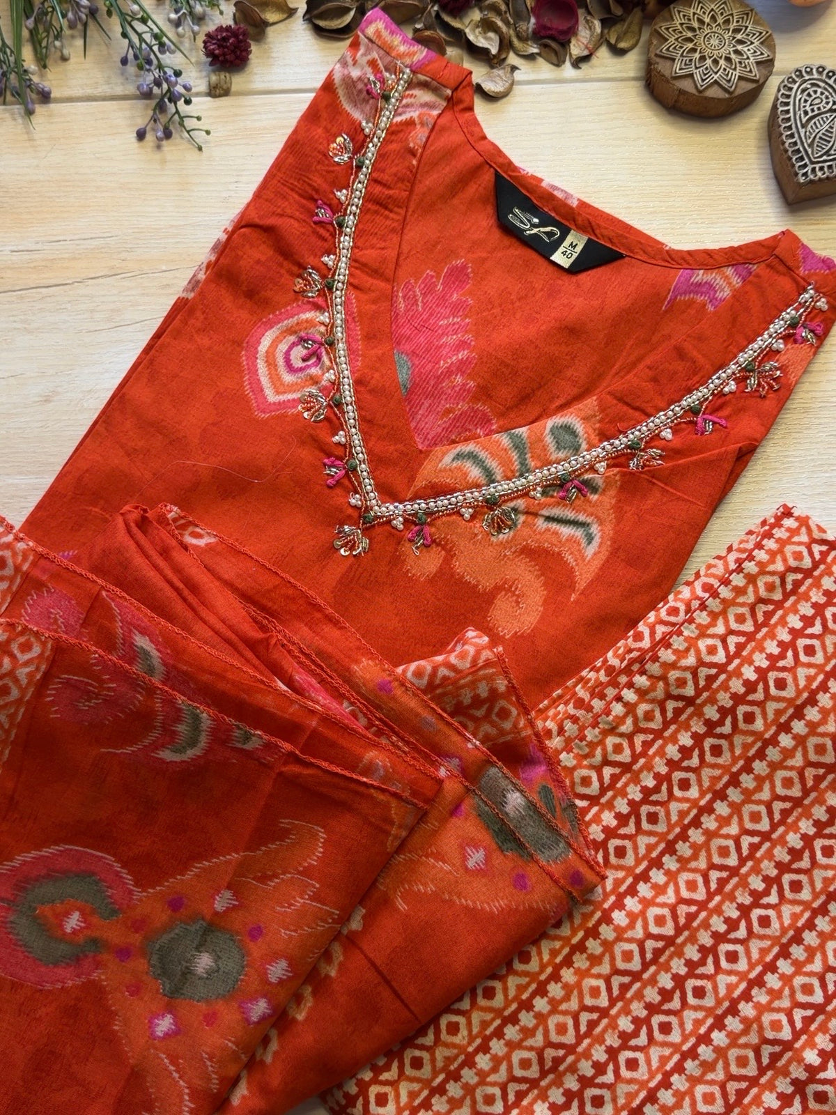 Ikkat Kesari Suit Set