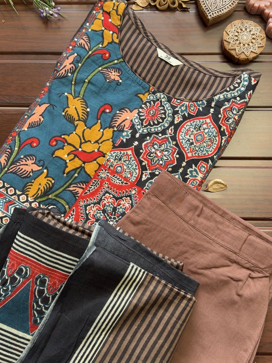 Ajrakh Kaapi Suit Set