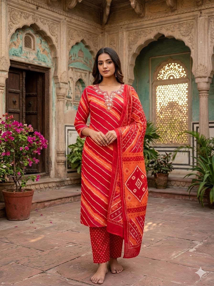 Laal Lehariya Suit Set