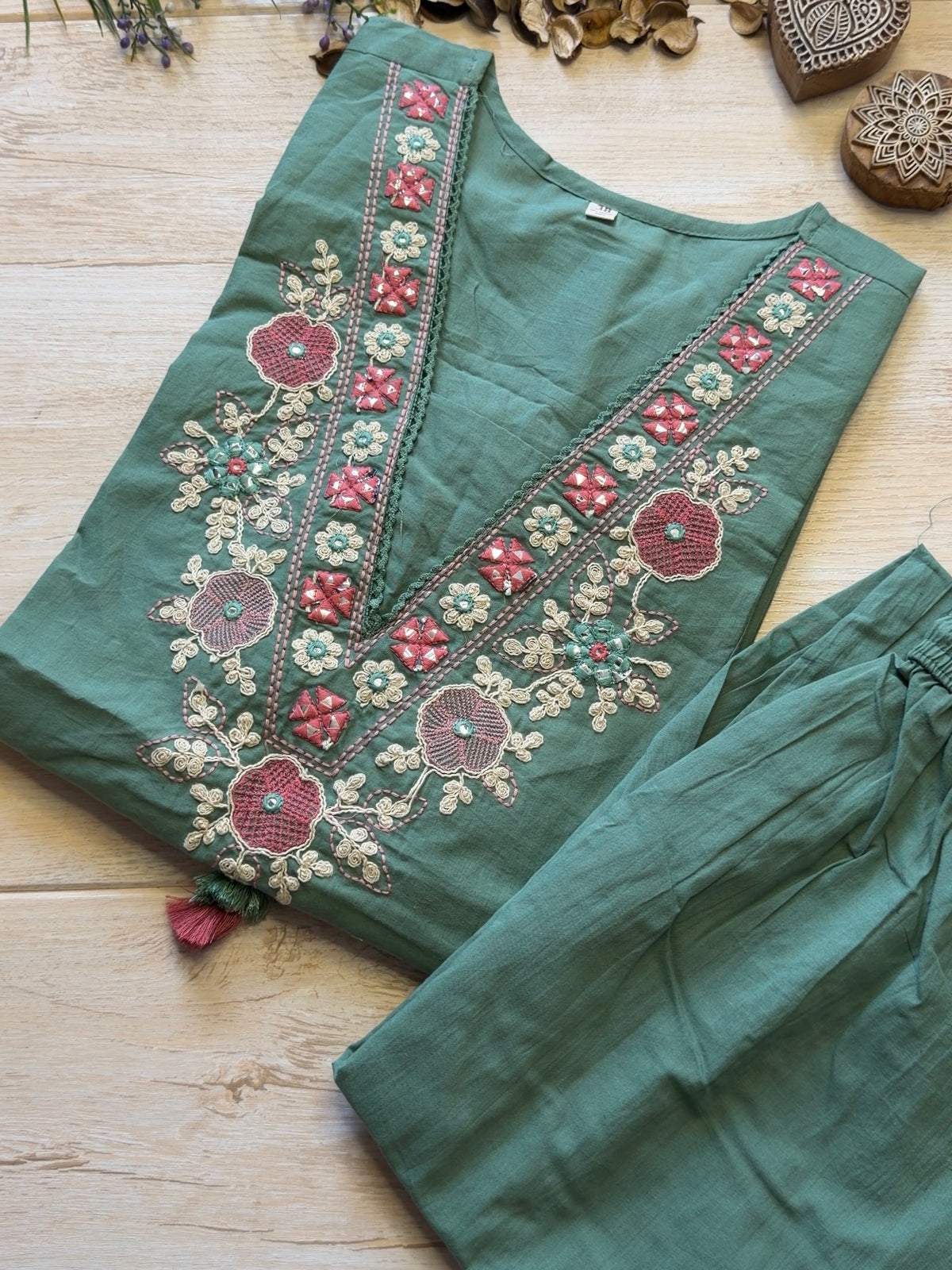 Ishani Sage Green Suit Set