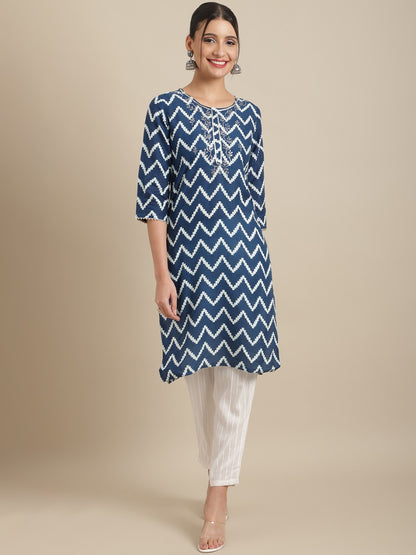 Zigzag Kurta Pants Set