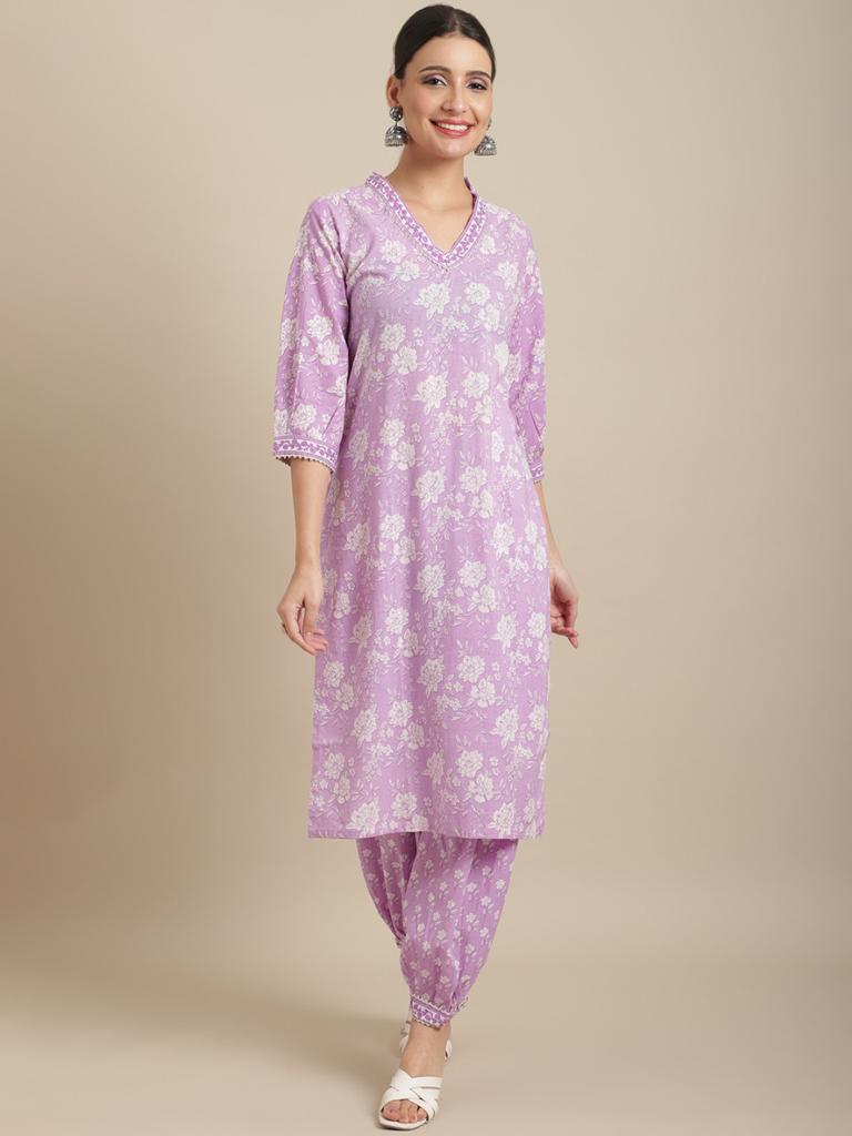 Lavender kurta pants set